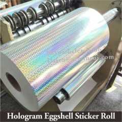 Minrui Supply 3D Unique Hologram Eggshell Sticker Rolls Holographic Destructible Vinyl Egg Shell Materials