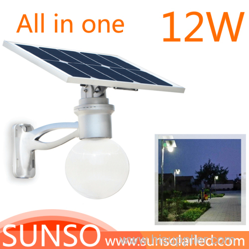 12W Integrated All in one solar powered lamp/Motion sensor/ Used for Park Pedestrian Garden Yard lights