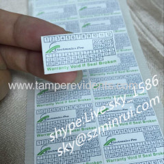 Wholesale Personalised Tamper Proof Warning Stickers Printed Date and Logo of Tamper Evident Sticker Labels