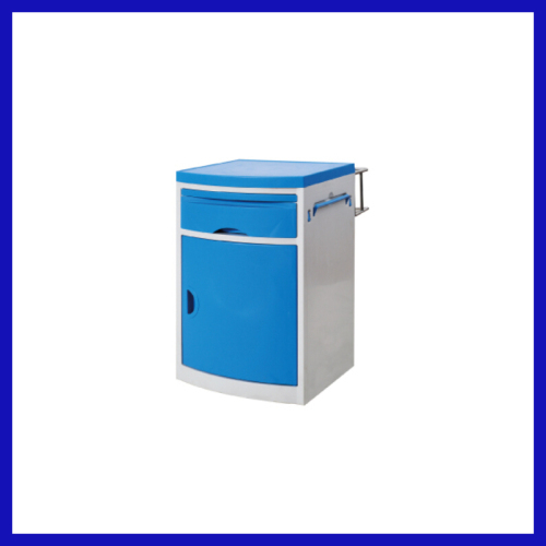 plastic bedside table blue color for hospital use