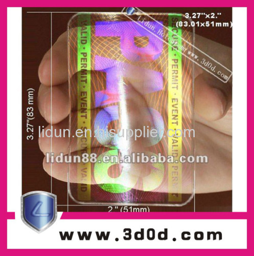 ID card hologram business all kinds of cards/card coverlay