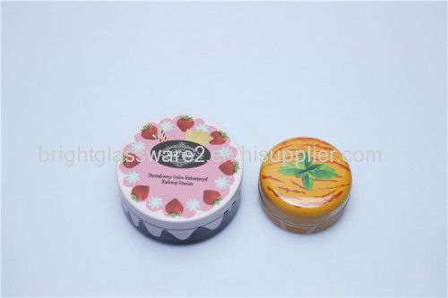 Cosmetic Metal Lids Cream Metal Jar With Round Shape And Colorful Painting