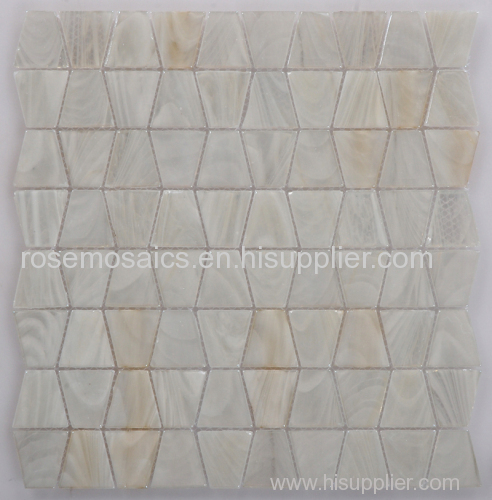 Rose Latest Iridescent Series Glass Mosaic with Trapezoid shape