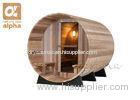 Grade A Western Red Cedar Wooden Barrel Sauna with Brown tempered glass