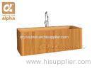 Freestanding Natural Solid Rectangular wood bath tub / soaking tub OEM