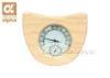 Polishing Natural Wooden White Pine Sauna Thermometer Hygrometer with Fan Shape