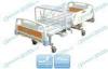 Cold - rolled Steel medical Manual Hospital Bed With Drainage Hook and Bedside cabinet