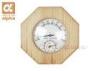 Portable Octagon Pine Wooden Sauna Thermometer Hygrometer for Traditional Sauna Room