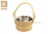 Finnish Spruce wooden Sauna Bucket with Stainless Steel Insert Pan 5L Stylish 1.3 Gallon