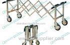 Silver Stainless Steel Funeral Equipment Folding mortuary Trolley with Four Handles