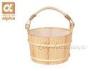 Smooth Surface White Pine Wooden Turkish Sauna Bucket And Ladle With Plastic Liner