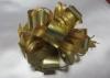 4.5 Gift pull Pom Pom Bow with Crimped metallic ribbon and PP raffia for packing and decoration