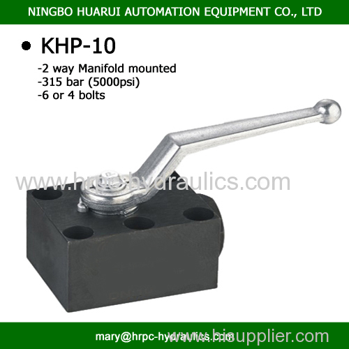 2-way hydraulic valves for manifold mounting with 6 bolts DN10