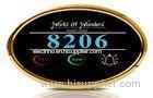 Logo Customize Oval Shape Golden Frame Hotel Led Door Number Panel 220V