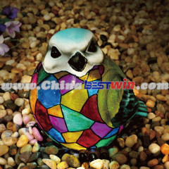 Resin Colorful Mosaic Bird Solar Light