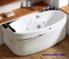 Single oval shape massage bathtub with wooden deck