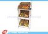 3 Tiers Fruit Wooden Display Stands MDF White Painted For Supermarket