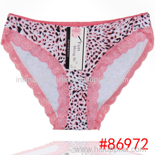 2015 New lace trim cotton bikini panties sexy leopard lady brief Underpants women underwear girl hipster hot lingerie