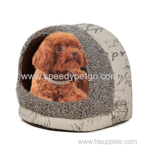 Lovely Dome Style Linen Fabric Pet Beds