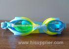 Yellow Blue Latex Free Silicone Swimming Goggles For Children