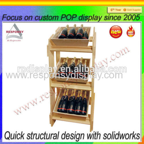 Custom wooden wine/beer retail store display stand