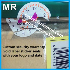 Professional printing UDV material custom security warranty void labels sticker seals