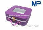 Cube Fashionable suitcase storage box with silver coloured snap lock