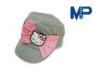 100% Cotton Cute Childrens Personalized Baseball caps with Hello Kitty Bowknot
