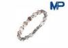 Mens Metal Bracelet 316L Stainless Steel with Titanium Elements Magnetic