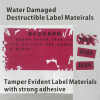 Special Anti-counterfeit Material Water Sensitive Paper with Fragile Labels Cover
