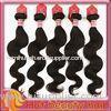 Natural Black Virgin Brazilian Human Hair Extensions Body Wave Type