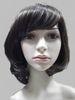 OEM Black Wavy Petite Hair Synthetic Full Lace Wigs With Bangs 140g / Piece