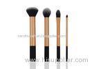 4 Piece Natural Hair Travel Makeup Brush Set for Eye Shadow / Eyeliner Makeup