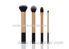 4 Piece Natural Hair Travel Makeup Brush Set for Eye Shadow / Eyeliner Makeup