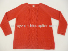 2015 Women's Orange Knitted Leisure Pullovers New Style Knitted Sweaters