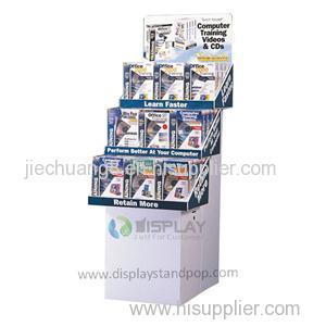 Free Standing Supermarket CD DVD Stock Cardboard Display