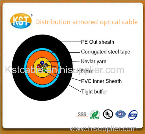 Communication cable/multiple cores Distribution Tight Buffer Armored Fiber Optical Cable