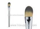 Silver Handle Synthetic Hair Stippling Makeup Brush For Powder Foundation