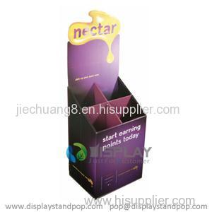 Free Standing Point of Purchase Cardboard Floor Dump Bin Display for Nectar Retail