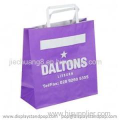 White Kraft Carrier Bags with Flat Handles