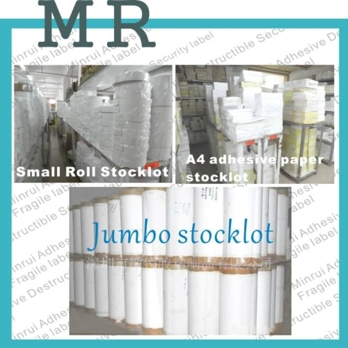 Minrui Wholesale Nice Price Adhesive Destructible Vinyl Rolls Strong sive UDV Label Paper