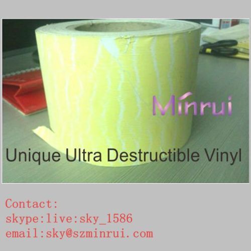 Unique Water Wave Ultra Destructible Vinyl Materials for Tamper Evident
