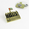 custom UAE souvenir brass magnetic metal badge / pin badge
