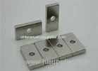 Block With Hole Rare Earth NdFeB Neodymium pot Magnet N42 In Nickel Coated For Motor