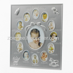 custom silver 12 month badge photo frame