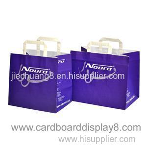 Custom Printed Color Logo Cute Paper Bag With Flat Hanldes