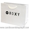 White Recycled Rope Handle Paper Bags with Simple Printing for Clothes