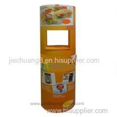 Food Promotional Cardboard Totem Lama Displays with a Tables in the Middle