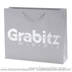 Silver Logo Hot Stamped and Embossed Luxury Paper Bags with Custom Design