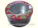 SGS Cake Cookie Tin Box With Window Pet Painted Round Donuts